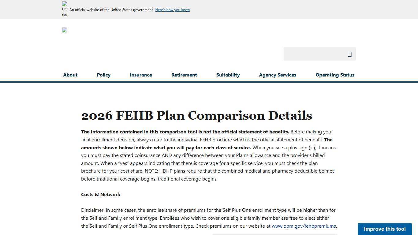 2026 FEHB Plan Comparison Details - OPM.gov